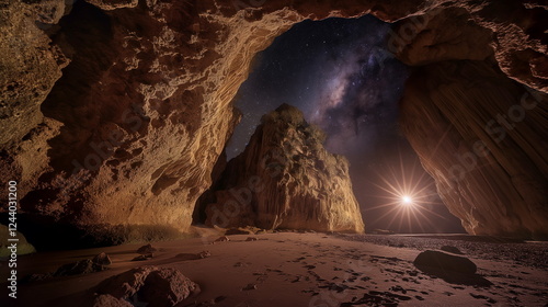 At night Under the moonlight the Kangaru Caves acq_001 photo