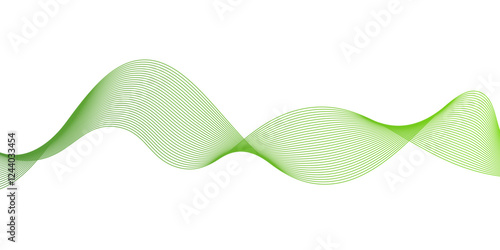 Abstract green wavy lines. Colorful vector background,abstract wave element for design , template for advertising,Vector abstract graphic design Banner Pattern background template.