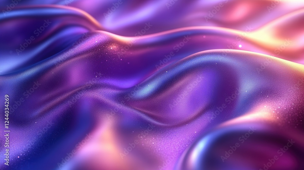 Obraz premium Abstract wavy fabric texture in vibrant purple and pink hues.