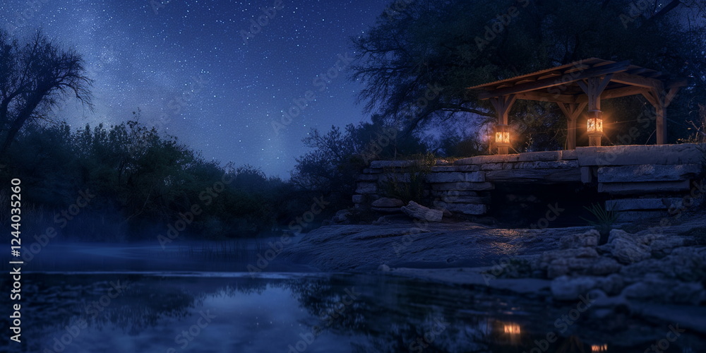 Obraz premium At night Under the starry sky Jacobs Well takes on_012