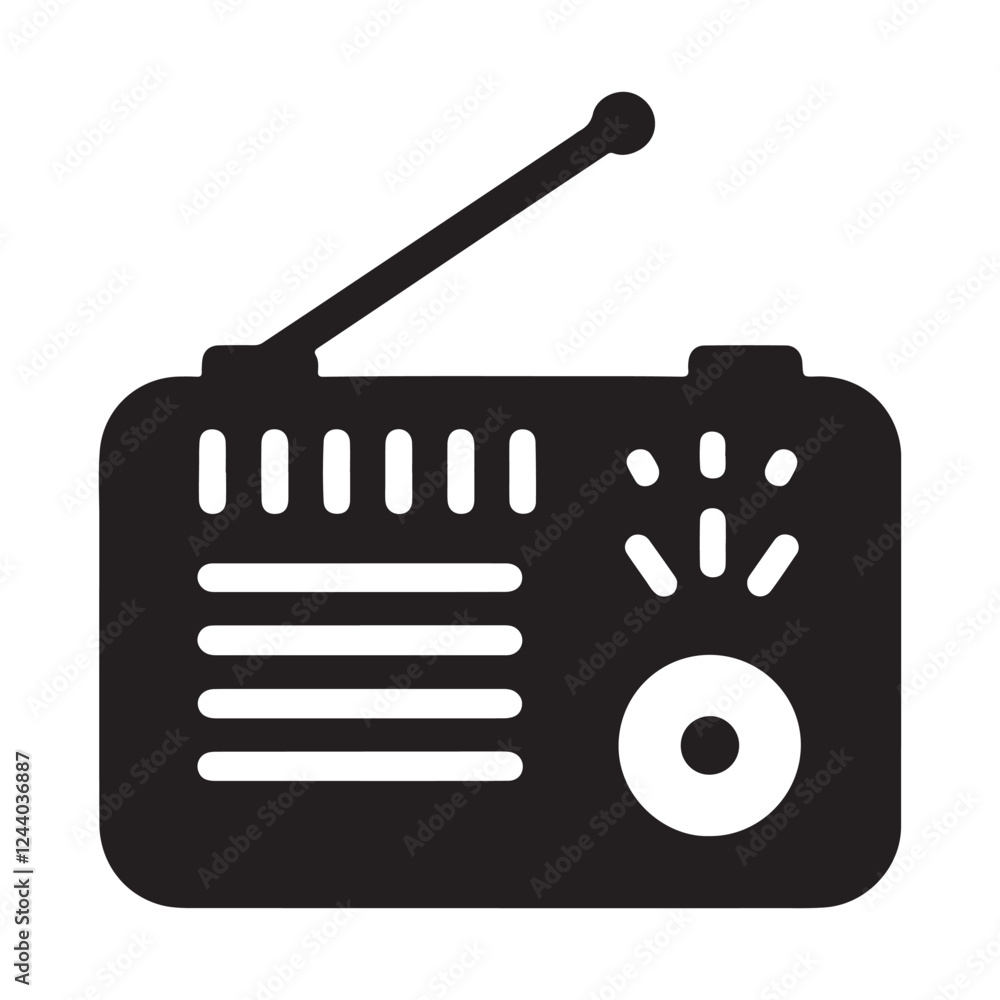 Radio icon vector illustration art design on white background. Radio icon vector illustration art design on white background.