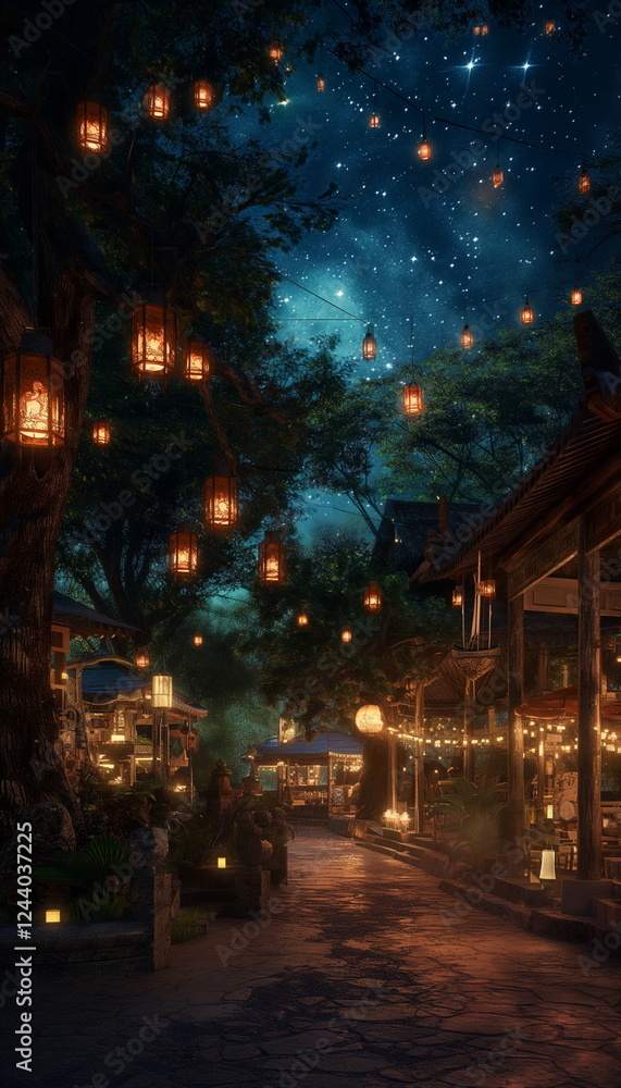 Obraz premium At night Under the starry sky Magab acquires a spe_005