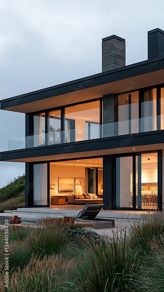 Fototapeta premium modern dunedin hillside retreat new zealand house