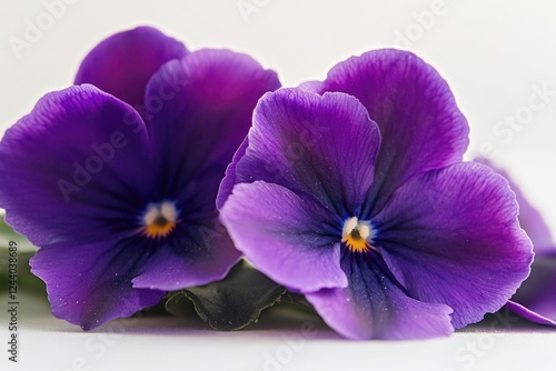 A close-up shot of purple flowers on a white surface