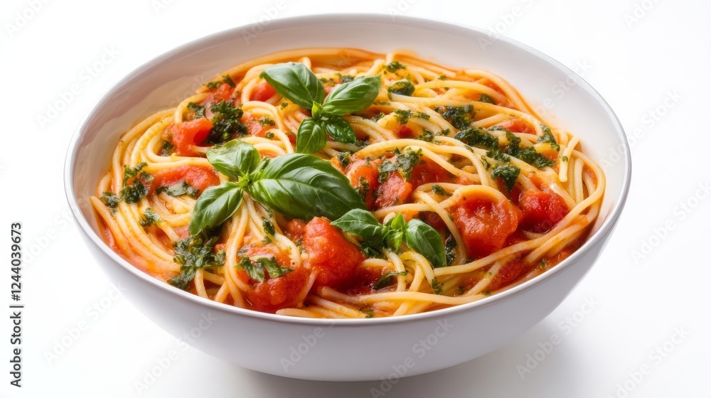 A bowl of paccheri with tomato basil sauce, hearty pasta dish, artistic pencil sketch, deep red and green hues, isolated on white background A bowl of paccheri with tomato basil sauce, hearty pasta dish, artistic pencil sketch, deep red and green hues, isolated on white background