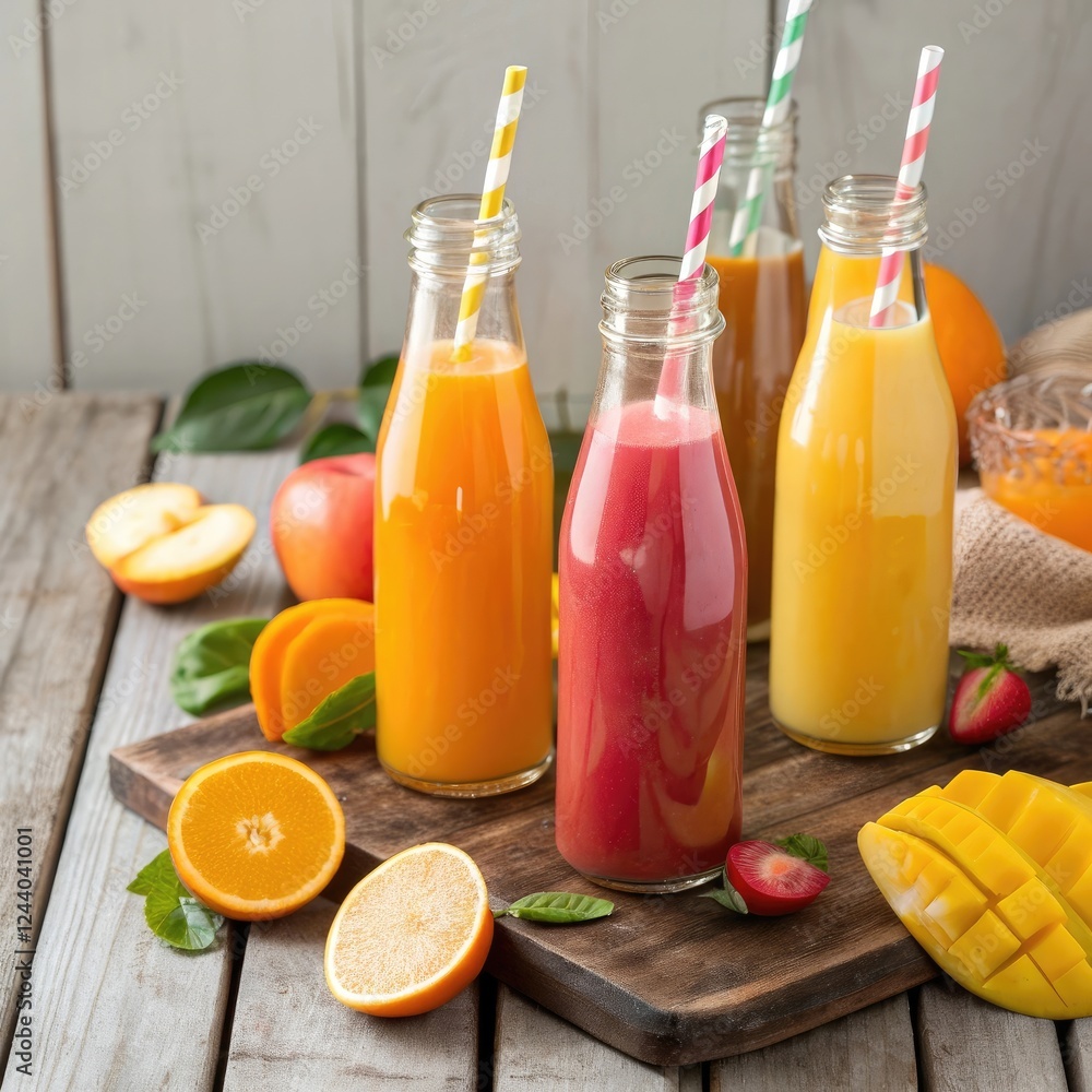 Fototapeta premium juice and fruits