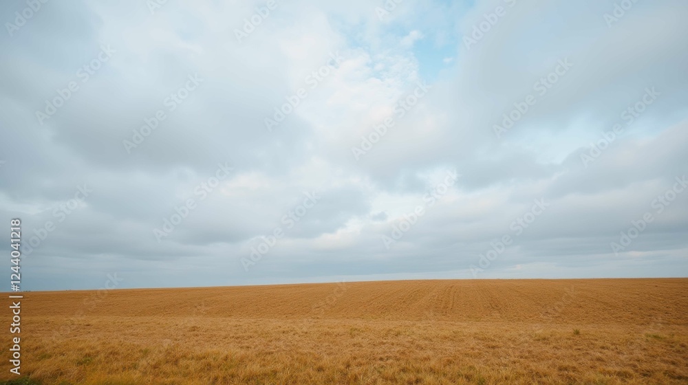 Serene Landscape of Golden Wheat Field Under Dramatic Clouds Serene Landscape of Golden Wheat Field Under Dramatic Clouds