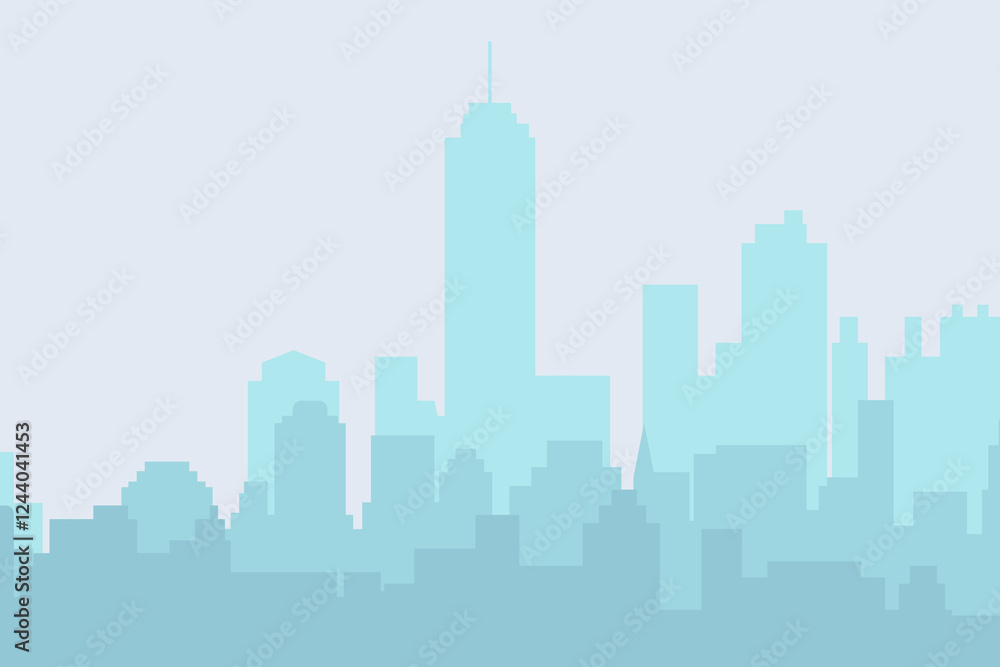Fototapeta premium City skyline vector illustration. Urban landscape cityscape in flat style. City silhouette. Cityscape backgrounds. Daytime or Nighttime city skyline.