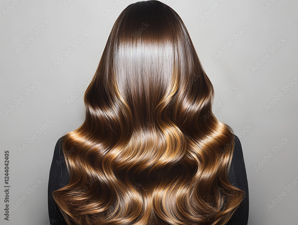 Fototapeta premium Portrait of swing shiny long hair girl