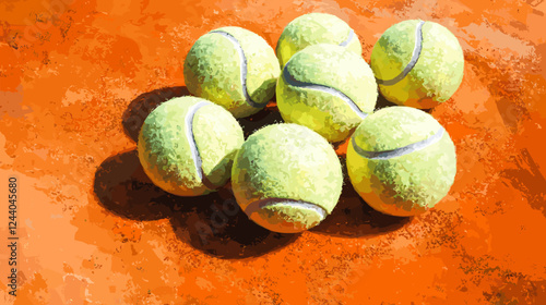 Tennis ball padel balls set vector design