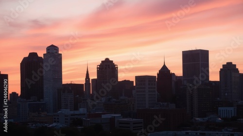 Wallpaper Mural Stunning City Skyline Silhouette Against Vibrant Sunset Sky Torontodigital.ca