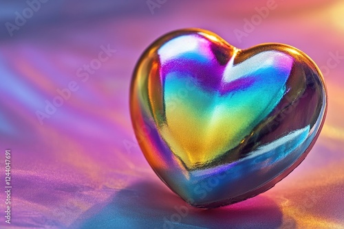 A clear glass heart sits atop a table, perfect for decorative or sentimental use