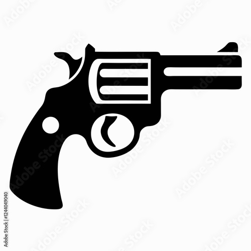 Revolver Gun Firing Silhouette Vector Illustration. photo