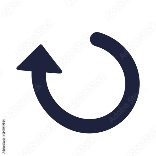 Stylized refresh or redo icon, representing renewal and action in a modern design
