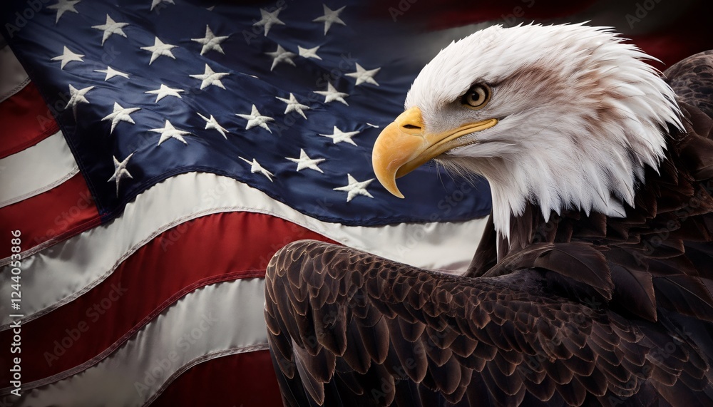 Naklejka premium Eagle and usa flag patriotism concept