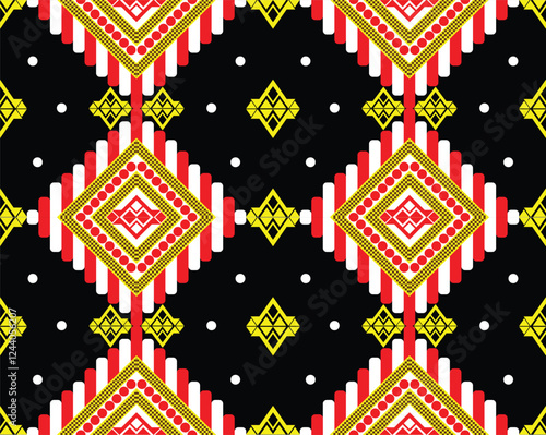 sarong pattern,geometric oriental ethni pattern for vector illustration. floral cross stitch, Aztec style.Abstract background. design for texture, fabric clothing and decoration. photo