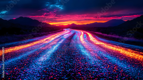 sunset over the mountains