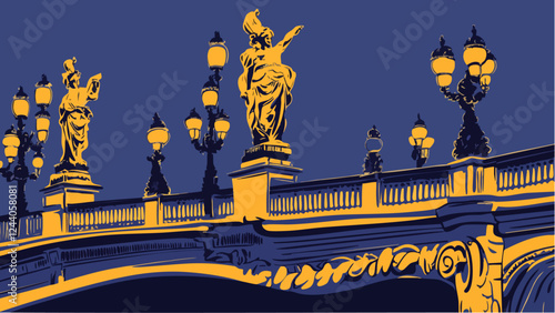 The Majestic Pont Alexandre III – Adorned with Statues and Lamps