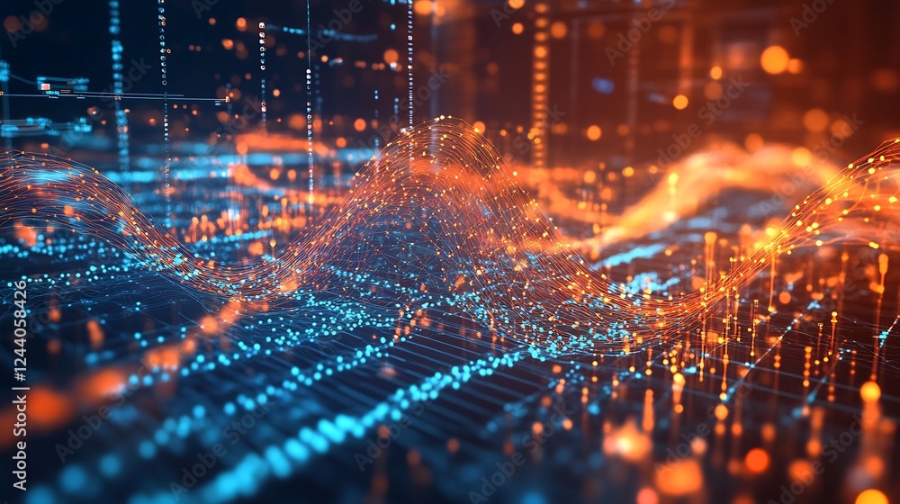 Fototapeta premium Vibrant visualization of precision medicine tools showcasing genomics research biomarkers