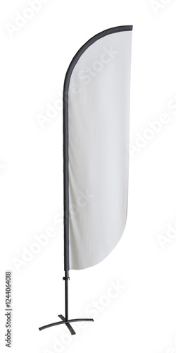 Feather Flag Banner, Mockup, Blank advertising, stand flag, outdoor, transparent background, 3D
