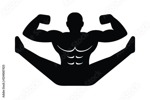 silhouette vector
illustration of A Abs Crunch icon on white background