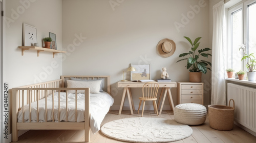 Children's room interior in Scandinavian style
