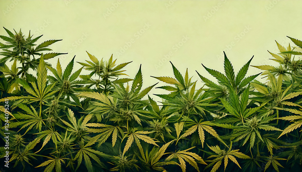Background with marijuana plants, with space for text, place for text Background with marijuana plants, with space for text, place for text