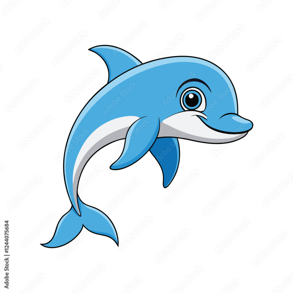 Fototapeta premium dolphin jumping isolated on illustration