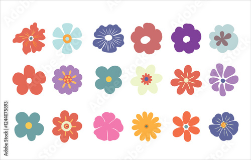 Collection of floral and botany elements, Abstract set of wildflower, Style for banners, wallpaper, posters, websites, online shopping.Vector illustration design and creative idea,eps 10.
