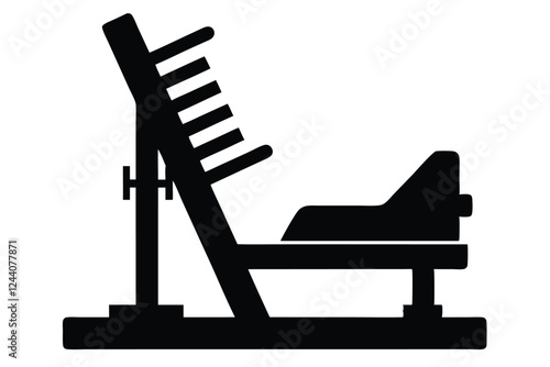 silhouette vector
illustration of A Leg Press icon on white background