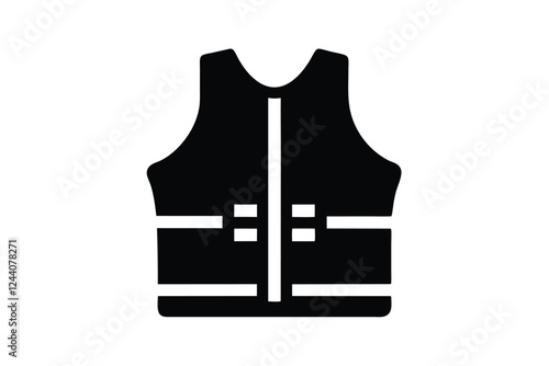 silhouette vector
illustration of A Life Vest icon on white background