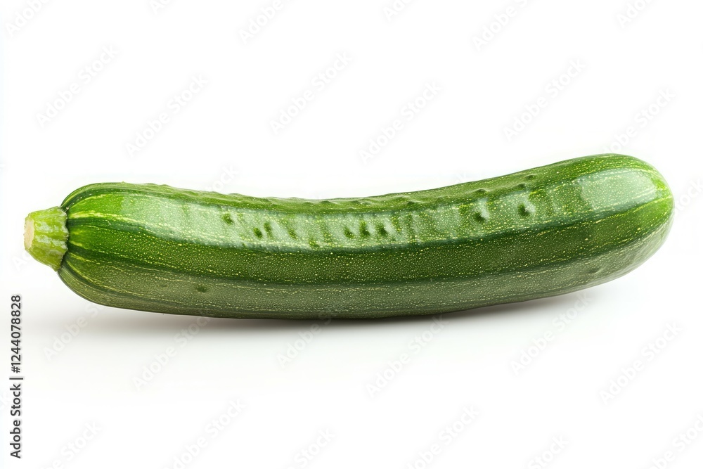 Fresh green cucumber on white background. Neural network AI generated Fresh green cucumber on white background. Neural network AI generated