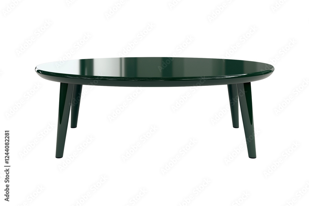 a oval-shaped coffee table isolated on a transparent background