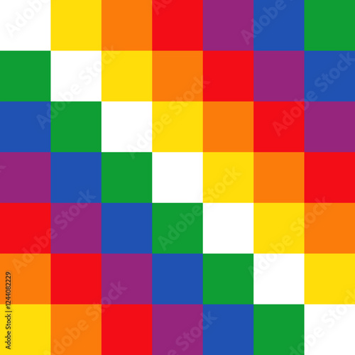 Wiphala banner - square native flag of Bolivia