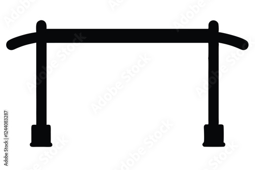 silhouette vector
illustration of A Pull-up Bar icon on white background