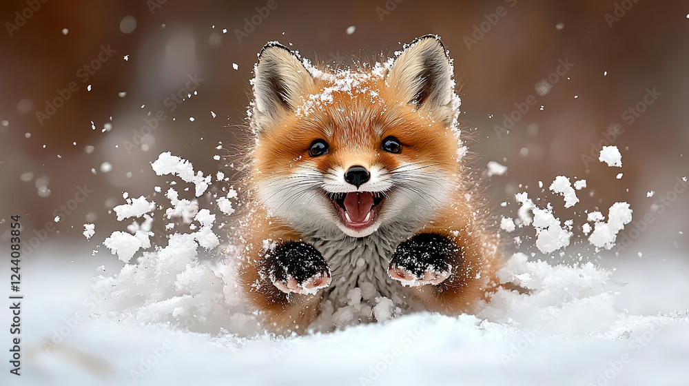 Joyful Fox in Snow Joyful Fox in Snow