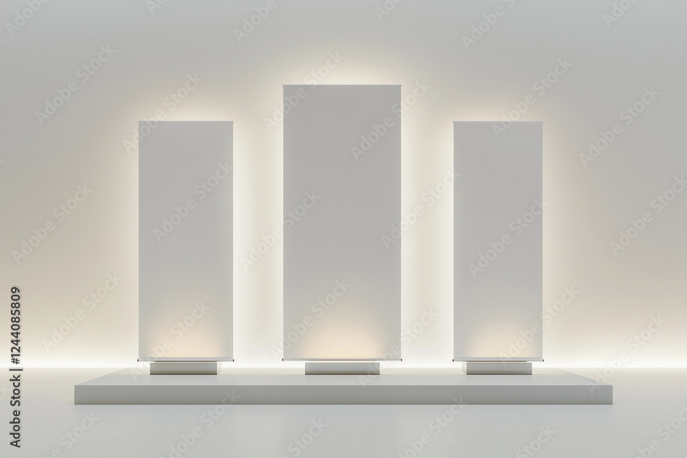 Fototapeta premium Clean & Modern Exhibition Banner Mockups for Professional Trade Show Displays