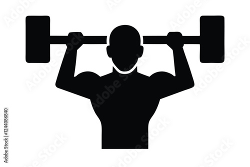 silhouette vector
illustration of A Shoulder Press icon on white background