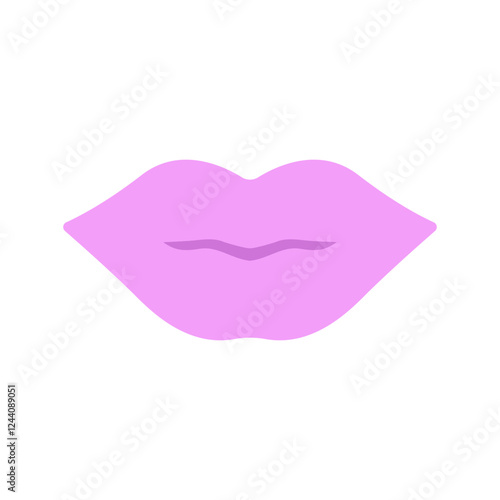 Lips shape flat icon on white