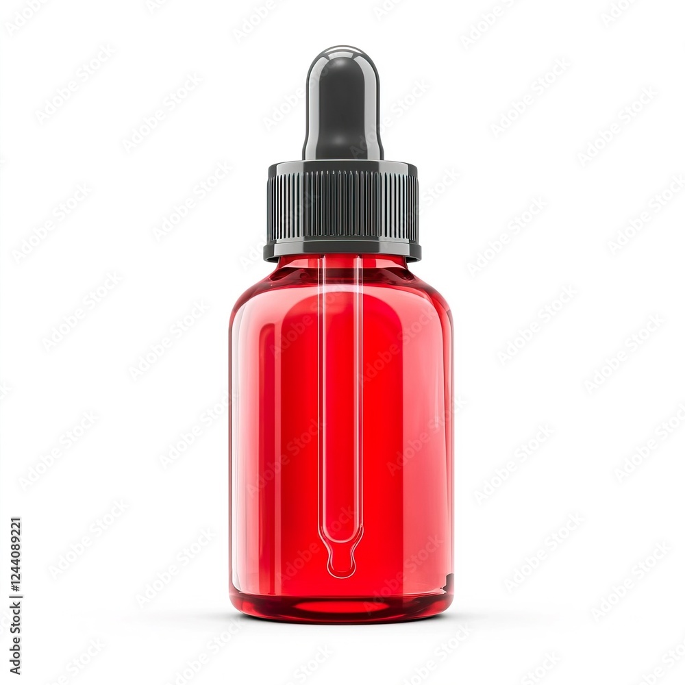 Red Glass Bottle with Dropper for Essential Oils and Serums Red Glass Bottle with Dropper for Essential Oils and Serums