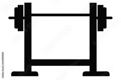 silhouette vector
illustration of A Squat Rack icon on white background