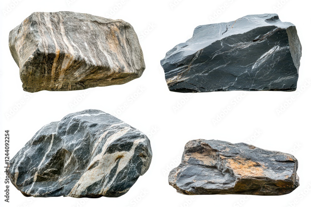 Set of rock isolated on white background Set of rock isolated on white background