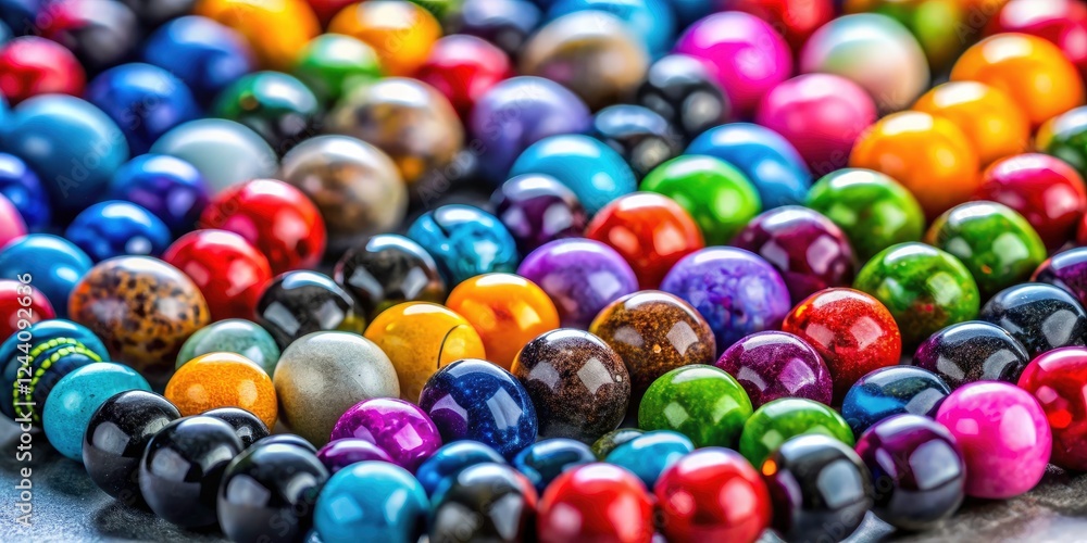 Fototapeta premium Urban grit meets colorful beads and stones in a striking still life photographic exploration.