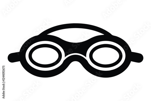 silhouette vector
illustration of A Swimming Goggles icon on white background