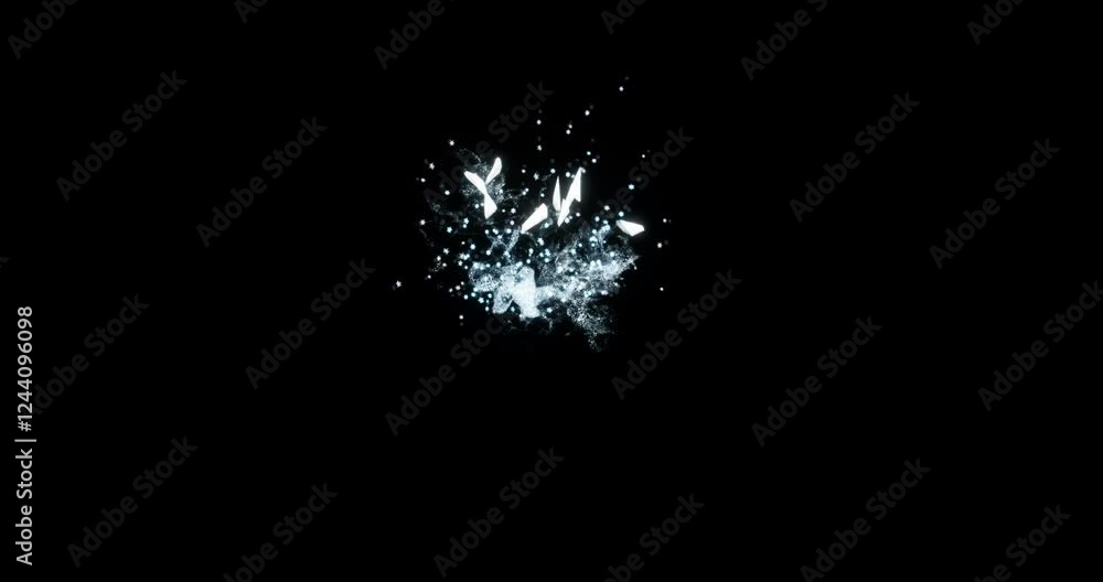 ice explosion effect on black background