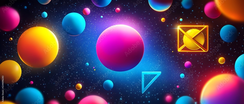 Obraz premium A colorful background with many small spheres