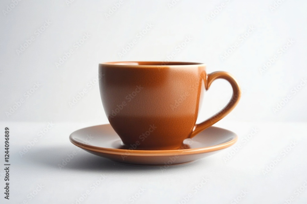 A coffee cup and saucer sitting on a table A coffee cup and saucer sitting on a table