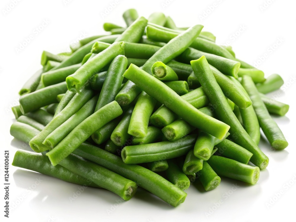 Vibrant green beans, sliced perfectly, isolated for a clean, fresh image. Vibrant green beans, sliced perfectly, isolated for a clean, fresh image.