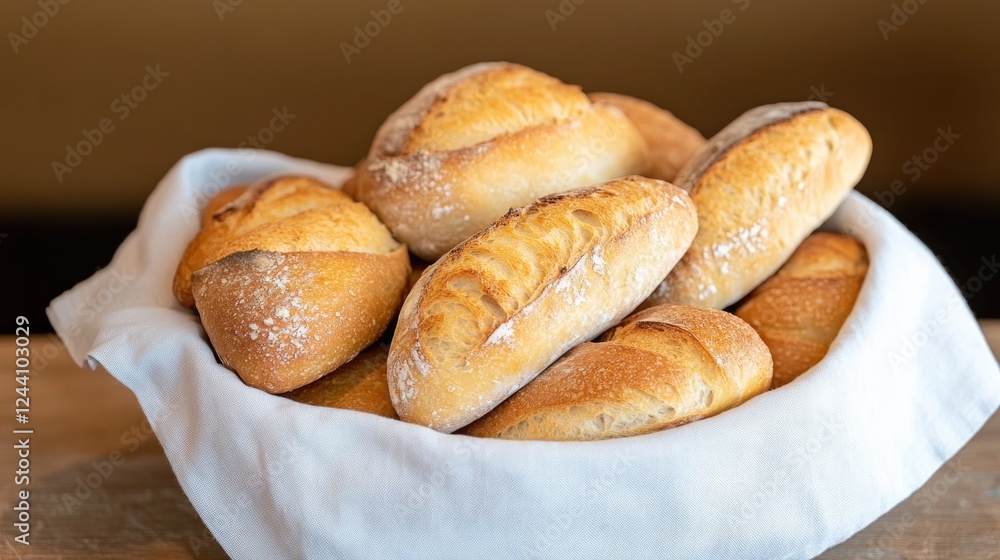 rustic bread basket with assorted freshly baked bread like baguettes and rolls rustic bread basket with assorted freshly baked bread like baguettes and rolls