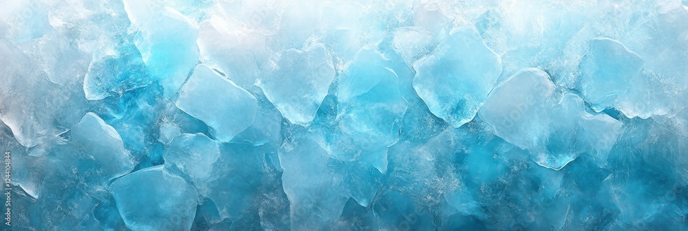 Intricate blue and transparent ice textures create a stunning visual display Intricate blue and transparent ice textures create a stunning visual display